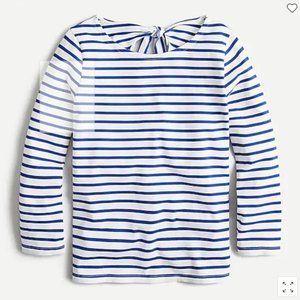 J Crew Tie-back top in striped Mariner cloth
